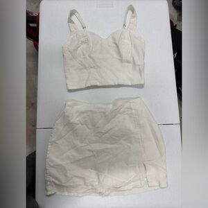 Abercrombie and Fitch white top and skirt set.